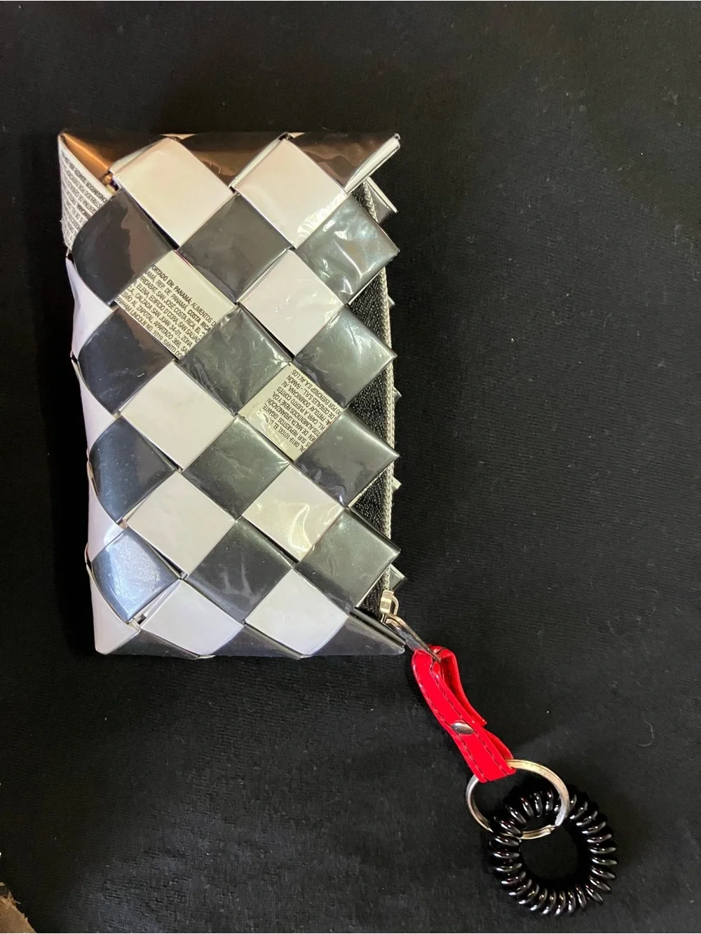 Pepsi Red and Blue Recycled Zipper Key Charm
